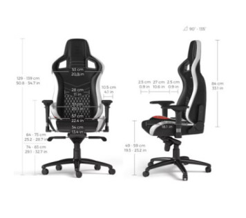 Noblechairs EPIC Real Leather Black/Red/White - Chaise Maroc