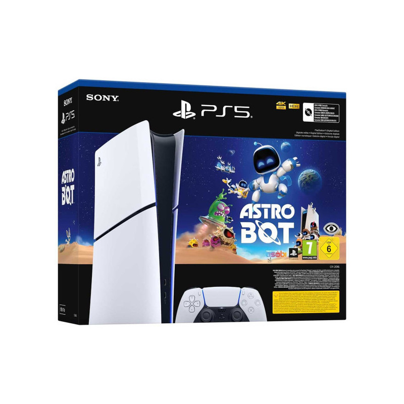 Sony PlayStation 5 Slim Digital Edition + Astro Bot. Sony PlayStation 5 Slim Digital Edition + Astro Bot.