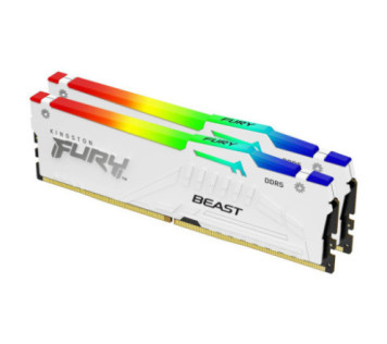 Kingston FURY Beast RGB 64 Go (2 x 32 Go) DDR5 6000 MHz CL30 - Blanc sur PC Gamer Master au Maroc
