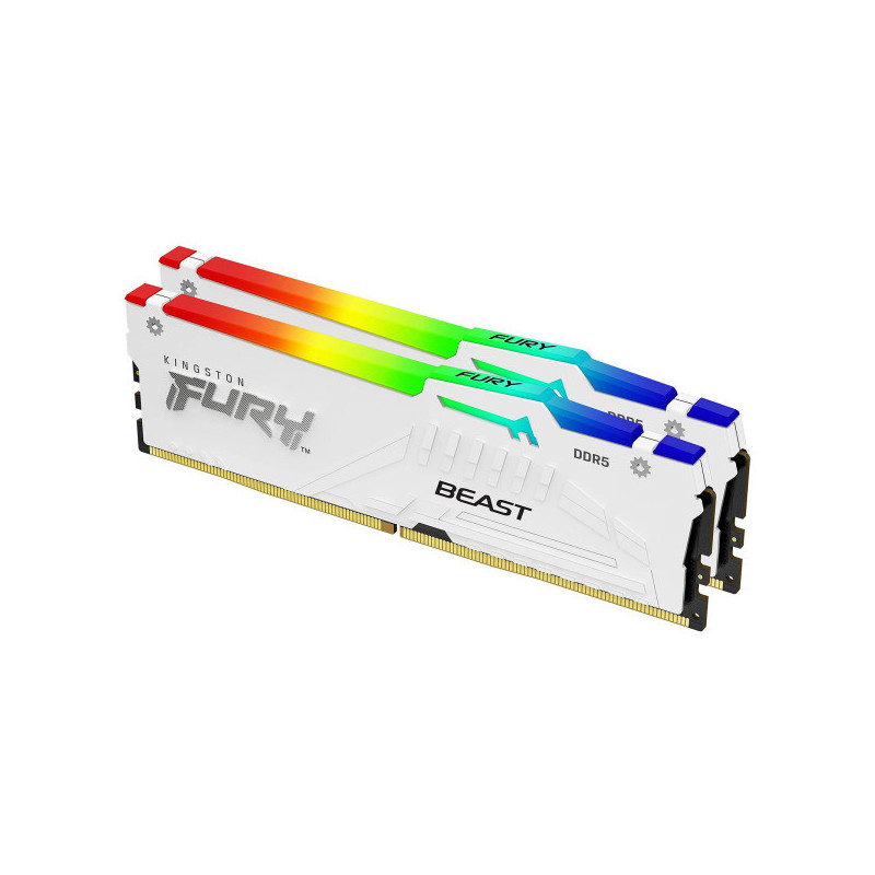 Kingston FURY Beast RGB 64 Go (2 x 32 Go) DDR5 6000 MHz CL30 - Blanc