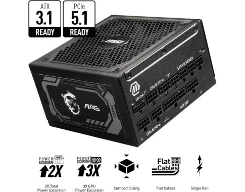 MSI MAG  A1250GL PCIE5 80PLUS Gold 1250W