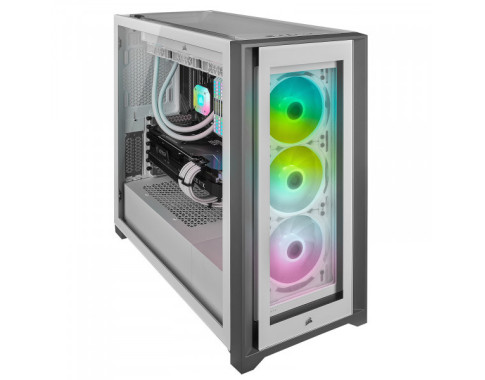 Corsair iCUE 5000X RGB Tempered Glass (Blanc) sur PC Gamer Master au Maroc