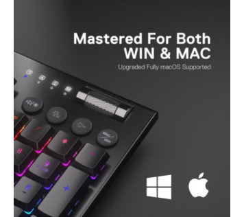 Redragon K618 PRO Wireless Low Profile Red Switches - Clavier Maroc