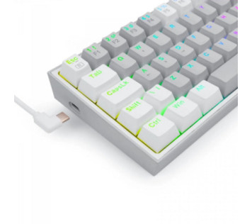 Redragon K617 Fizz 60% RGB Red Switches (Gray/White) - Clavier Maroc