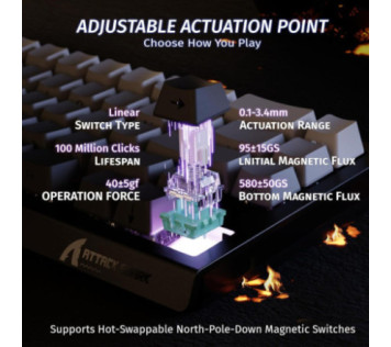 ATTACK SHARK X68 HE Moon Night (Magnetic Switch) - Clavier Maroc