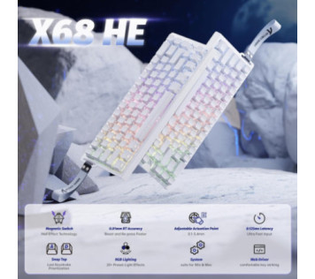 ATTACK SHARK X68 HE White Contour (Magnetic Switch)