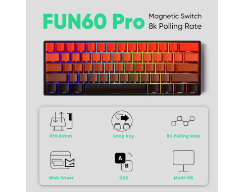 MonsGeek FUN60 Pro RED (Magnetic Switch)