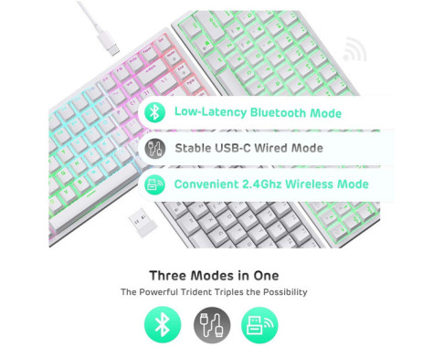 Royal Kludge RK84 RGB Red Switch (White)