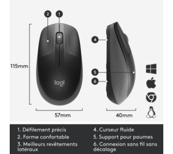 Logitech M190 (Gris) - Souris Maroc