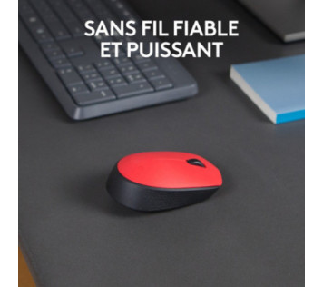 Logitech M171 Wireless Mouse (Red) - Souris Maroc