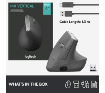 Logitech MX Vertical Advanced Ergo Graphite - Souris Maroc