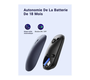Ugreen Souris sans fil 2,4Ghz/10M Noir (90372) - Souris Maroc