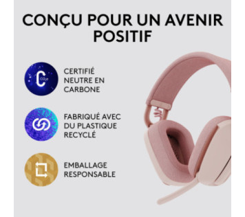 Logitech Zone Vibe 100 Rose - Casque Maroc
