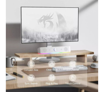 Redragon GS560 Adiemus Gaming Speaker (White) - Tapis de souris Maroc