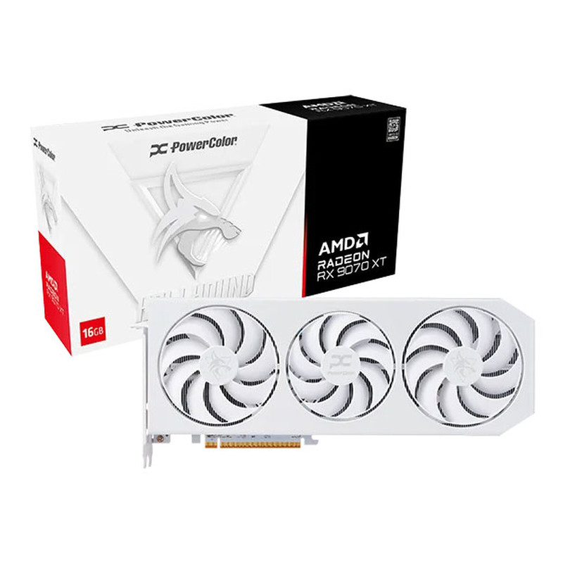 PowerColor AMD Radeon RX 9070 XT 16GB OC Hellhound Spectral White PowerColor AMD Radeon RX 9070 XT 16GB OC Hellhound Spectral White