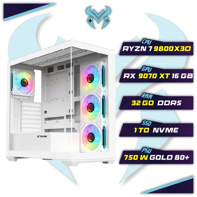 PC Gamer Maroc Ryzen 7 9800XD RX 9070 XT 16 GB