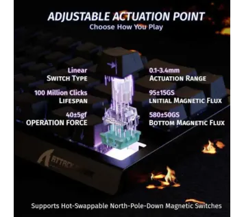 Attack Shark X68 HE | Clavier Gaming Magnétique 8000Hz - Prix Maroc | PCGamerMaster.ma