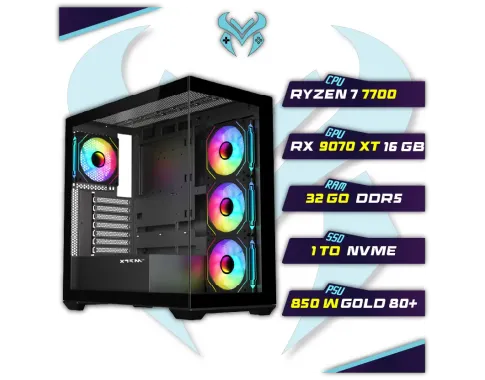 PC Gamer Master Ryzen 7 7700 1TB SSD 32GB DDR5 RX 9070 XT 16GB - PC Gamer Maroc